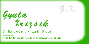 gyula krizsik business card